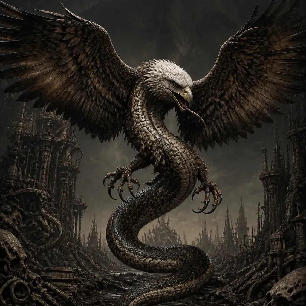 Eagle Snake Hybrid creature #2 — Dark Fantasy